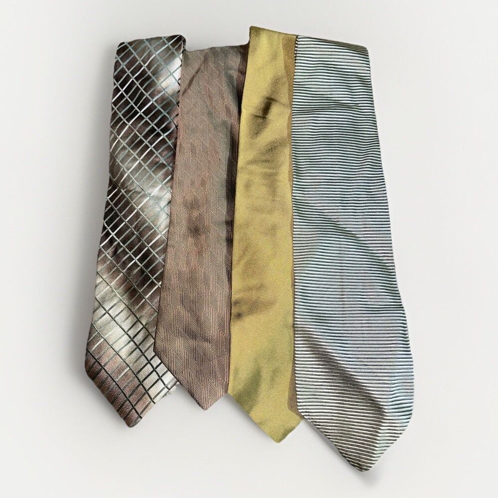 Men’s Gold Silk Designer Tie Lot